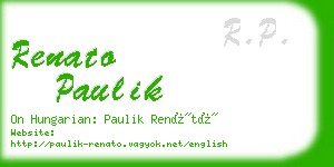 renato paulik business card